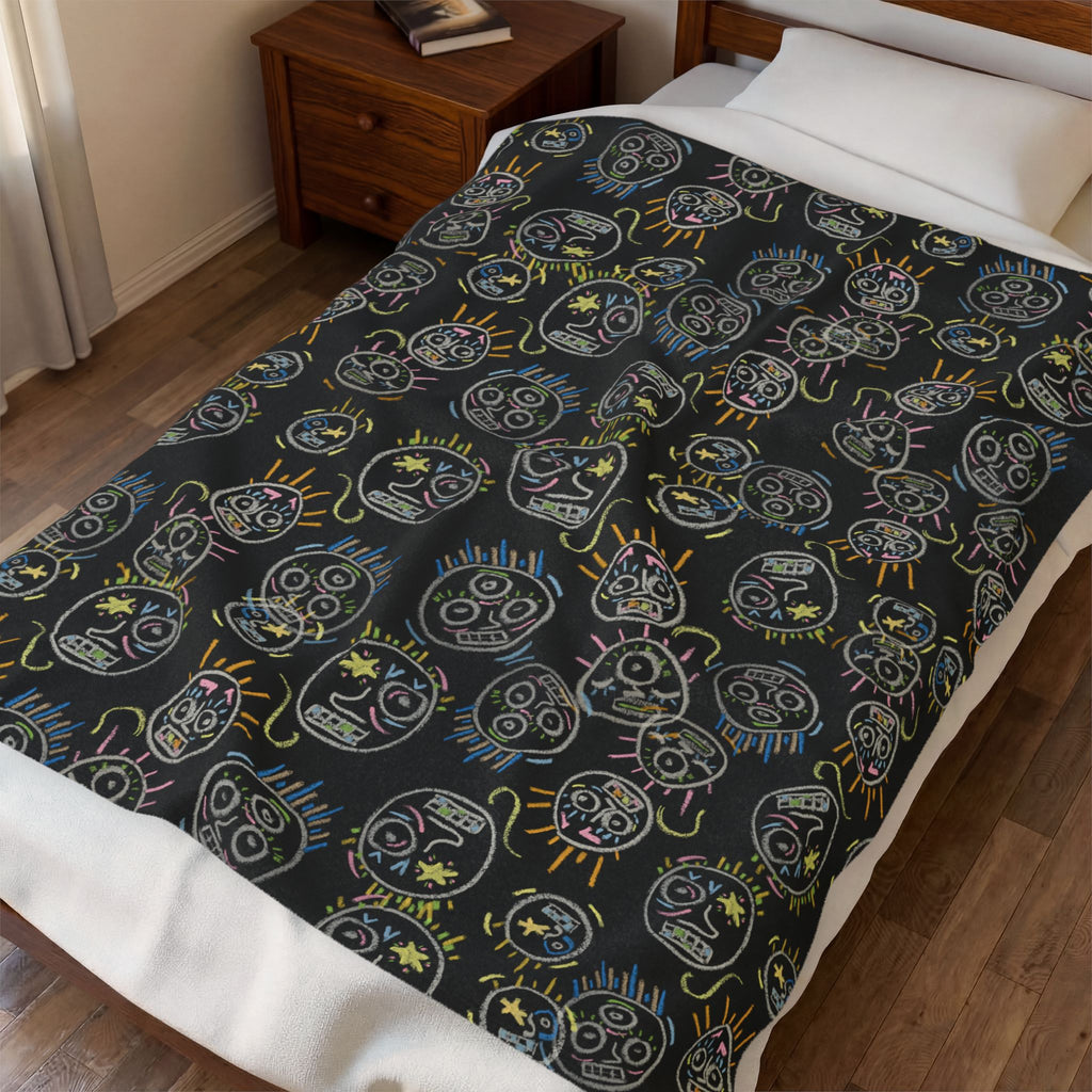 “Spaces and Faces” Plush Blanket
