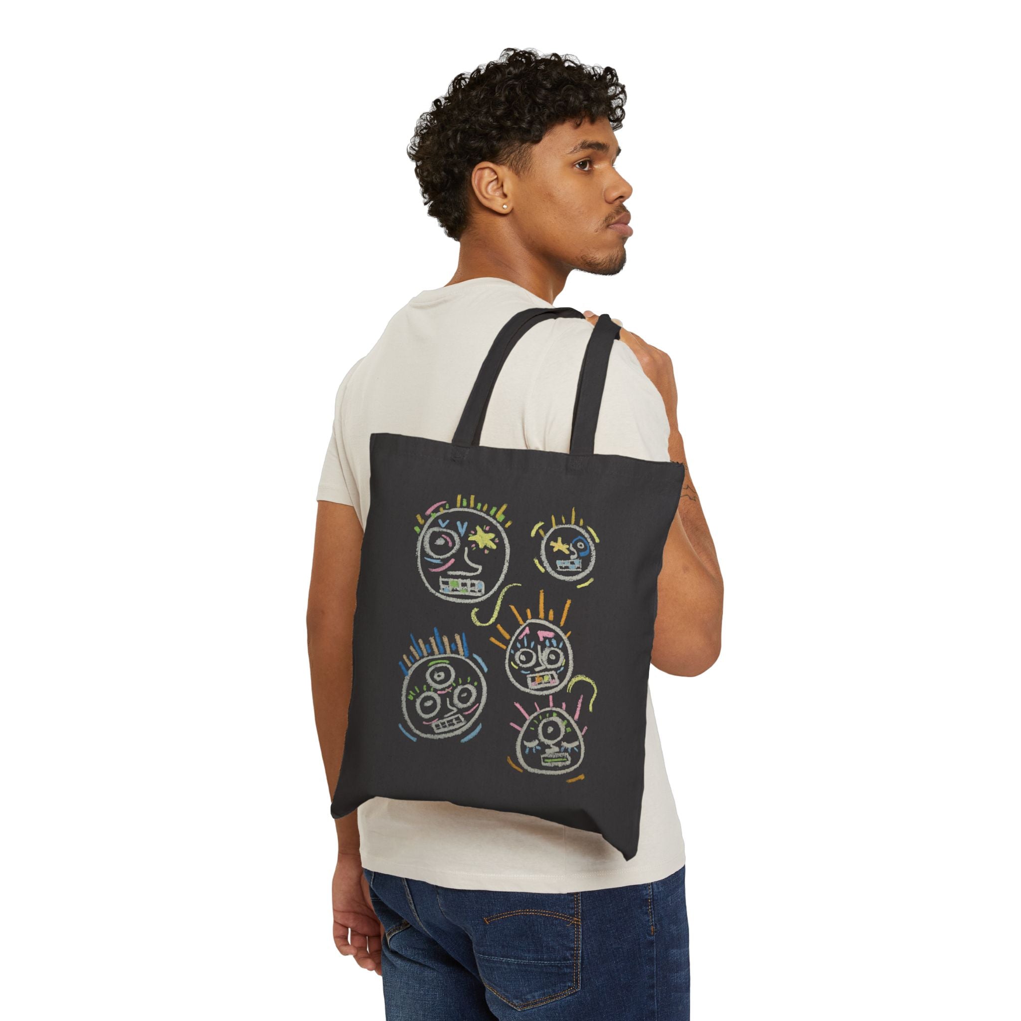 “Spaces and Faces” Canvas Tote Bag