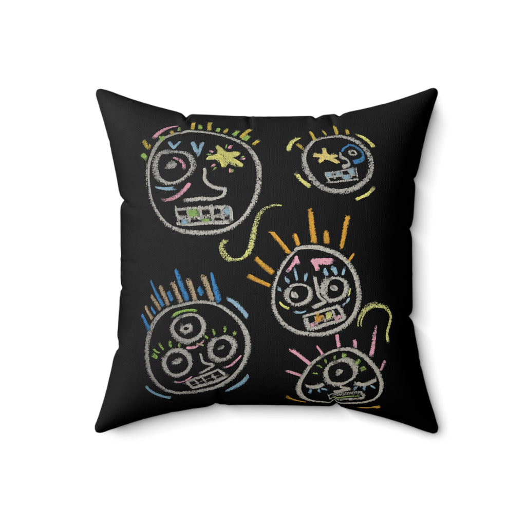 “Spaces and Faces” Pillow