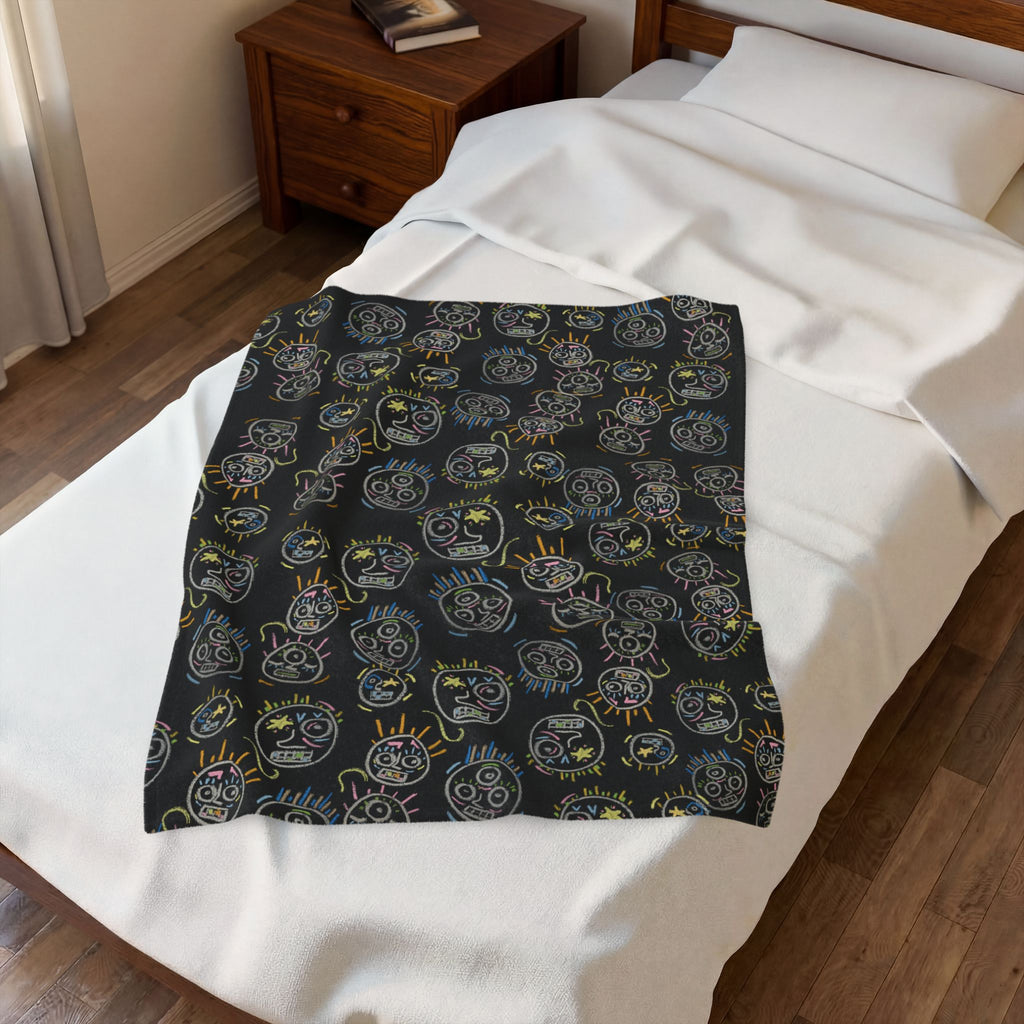 “Spaces and Faces” Plush Blanket