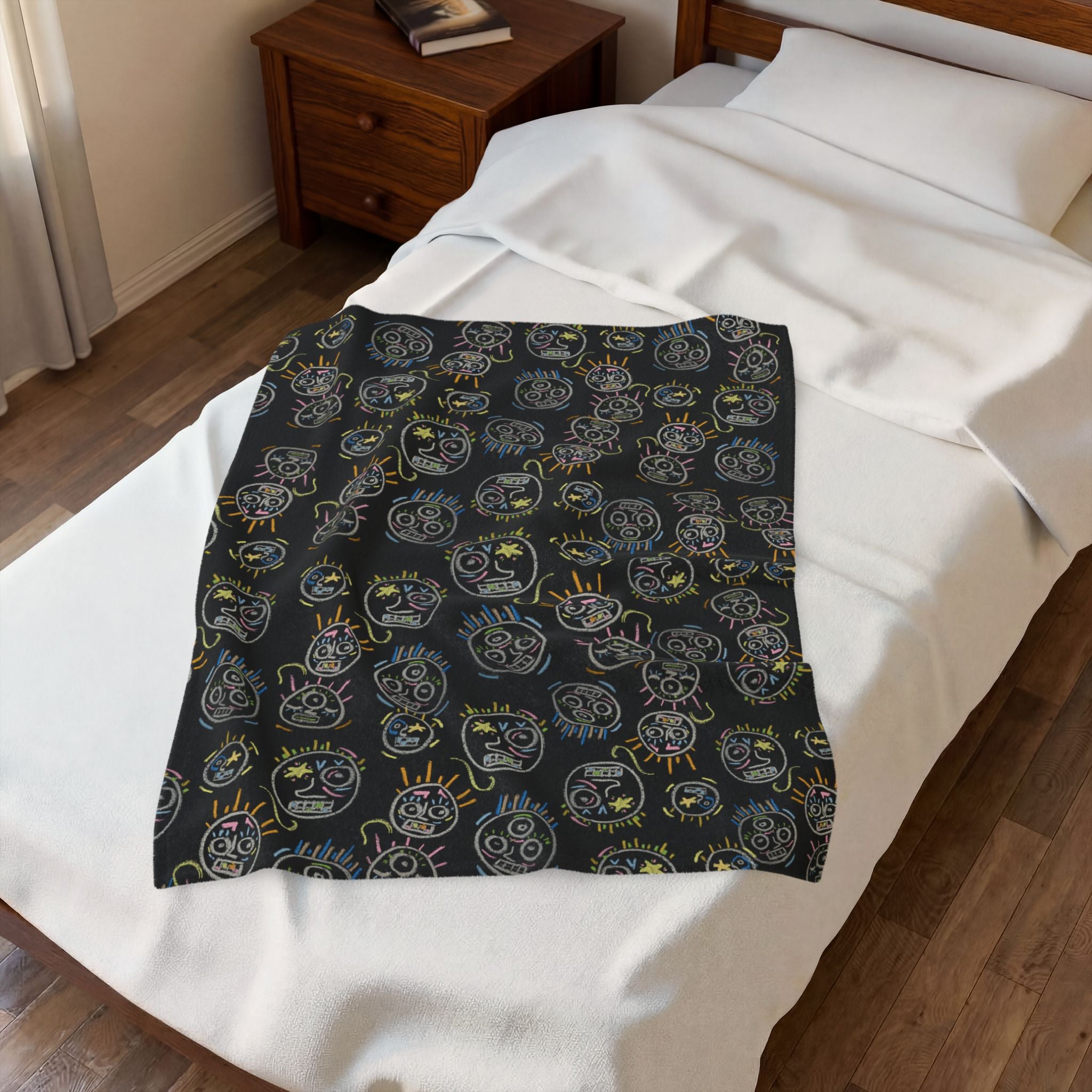 “Spaces and Faces” Plush Blanket