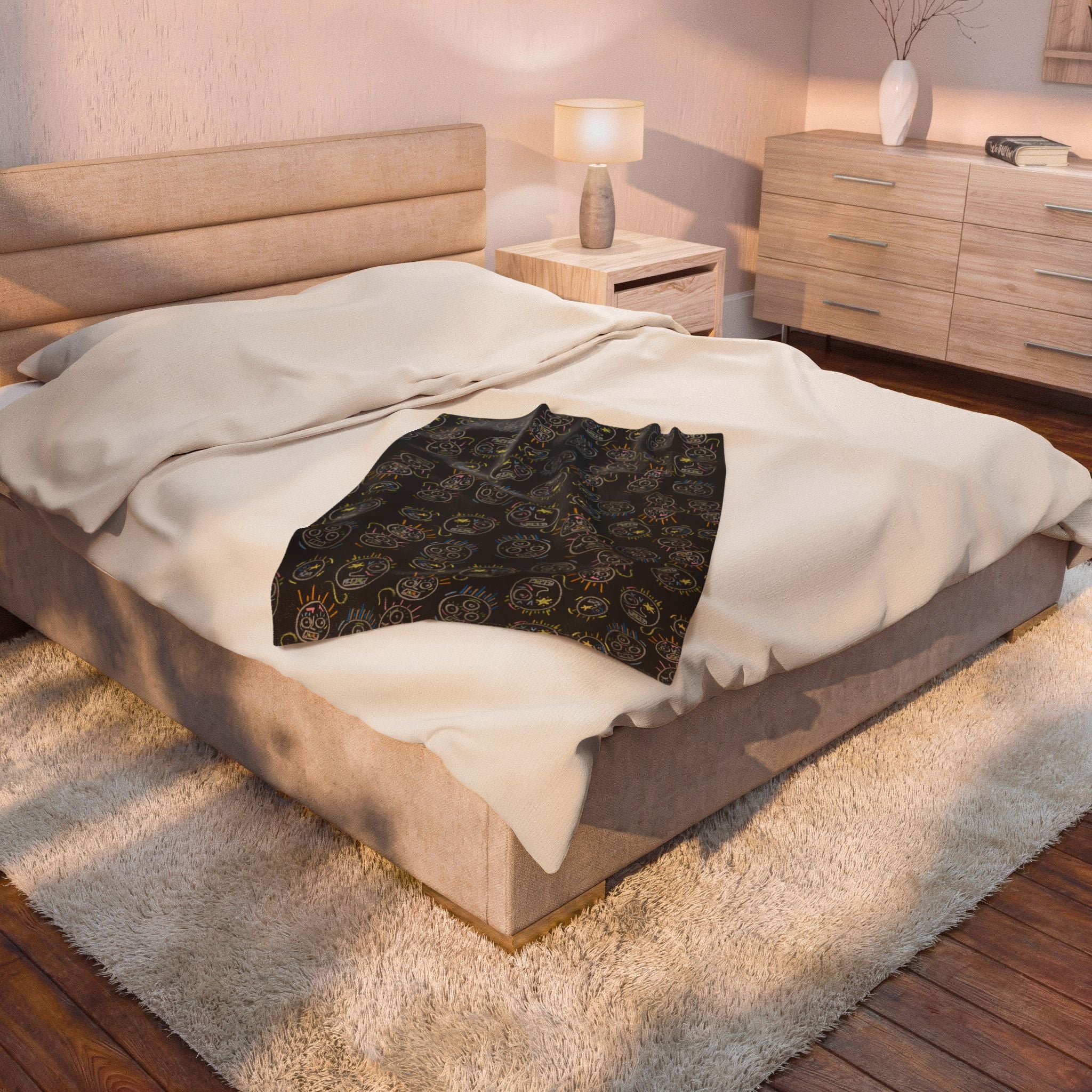 “Spaces and Faces” Plush Blanket