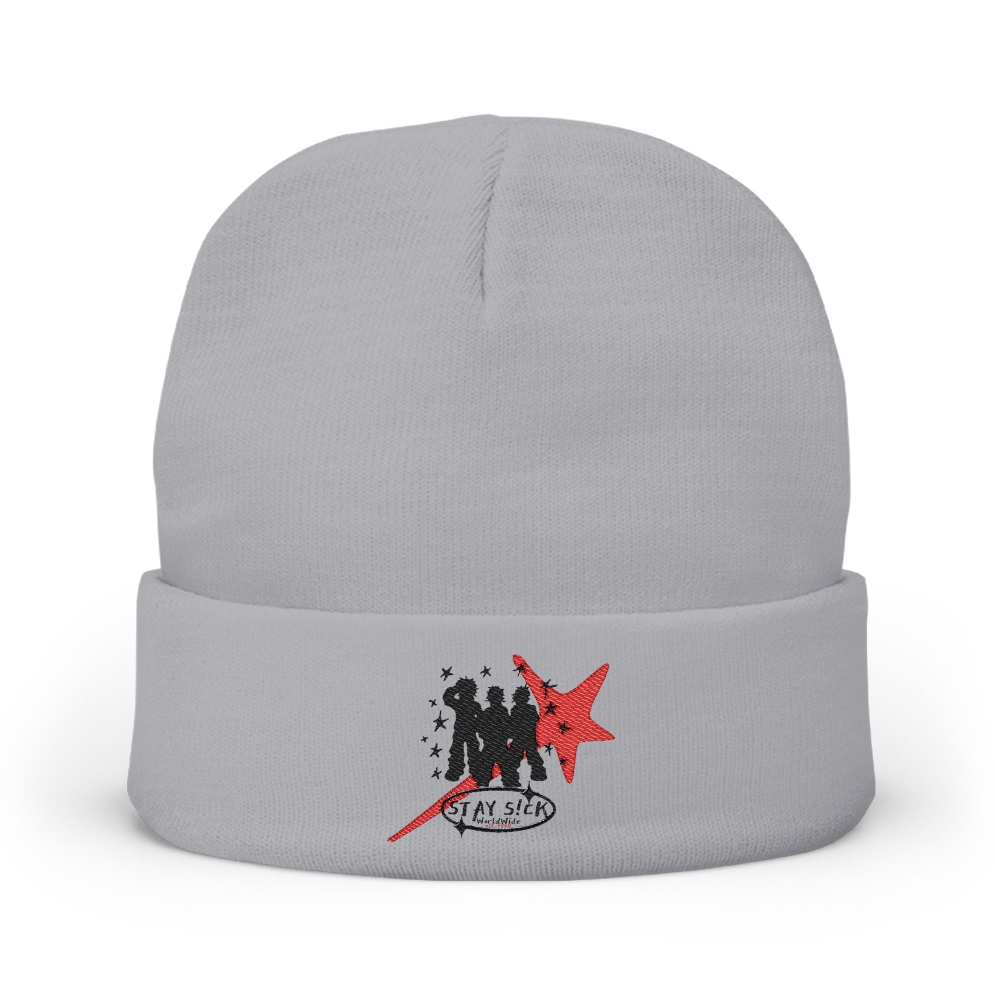 STAY S!CK Logo Knit Beanie (Embroidery)