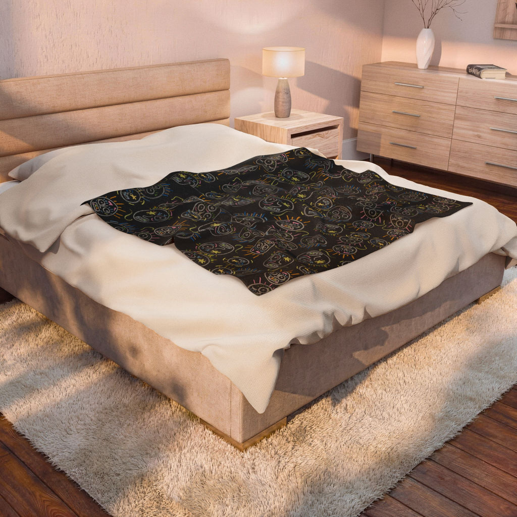 “Spaces and Faces” Plush Blanket