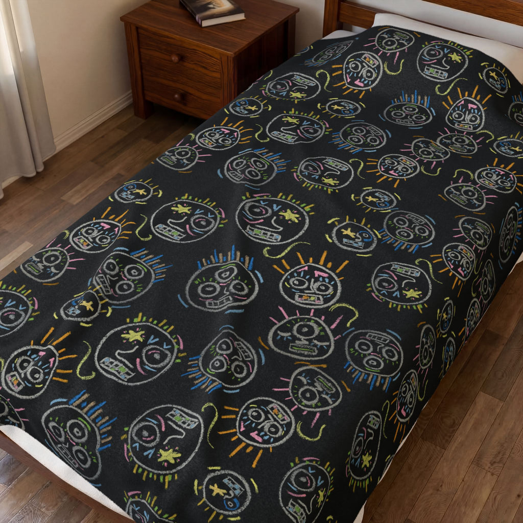 “Spaces and Faces” Plush Blanket