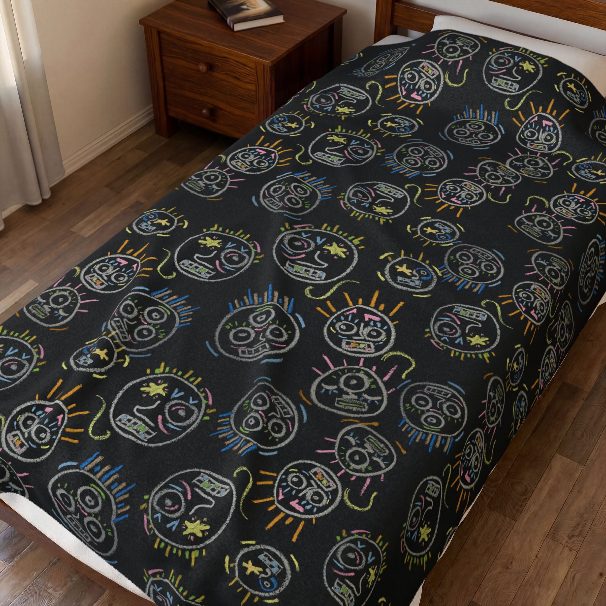 “Spaces and Faces” Plush Blanket
