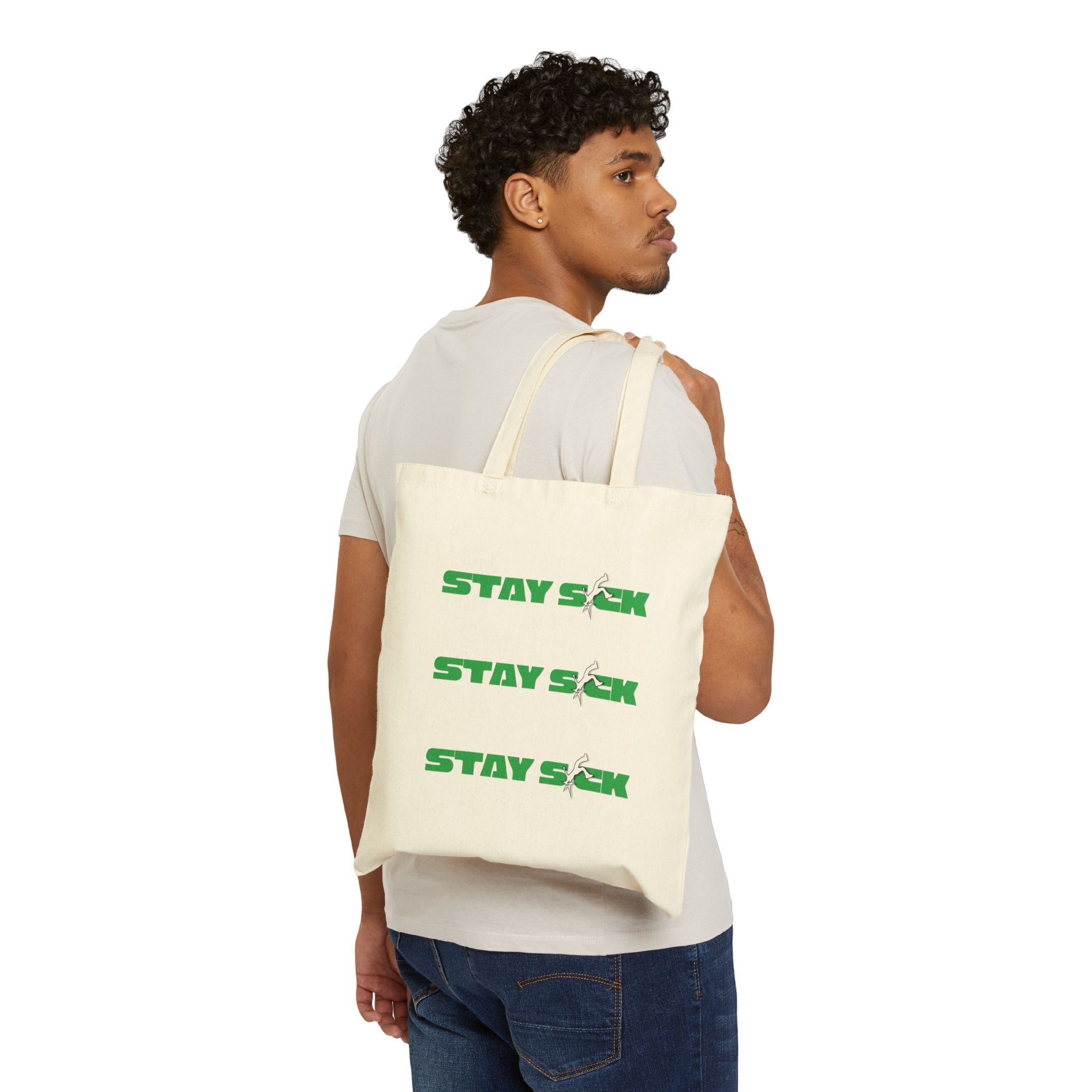 Green Jumpan Canvas Tote Bag